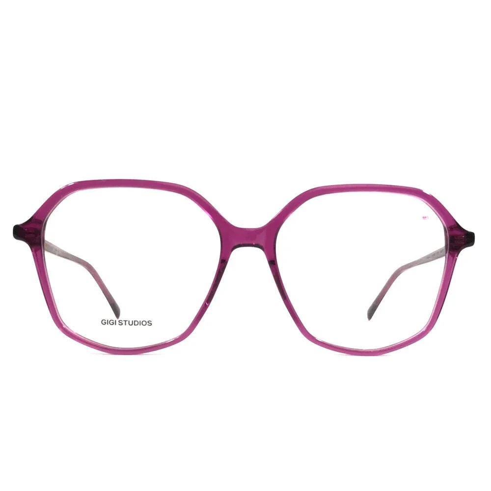 Gigi Studios Eyeglasses Frames 6112/6 CORA Clear Purple Geometric 54-15-140